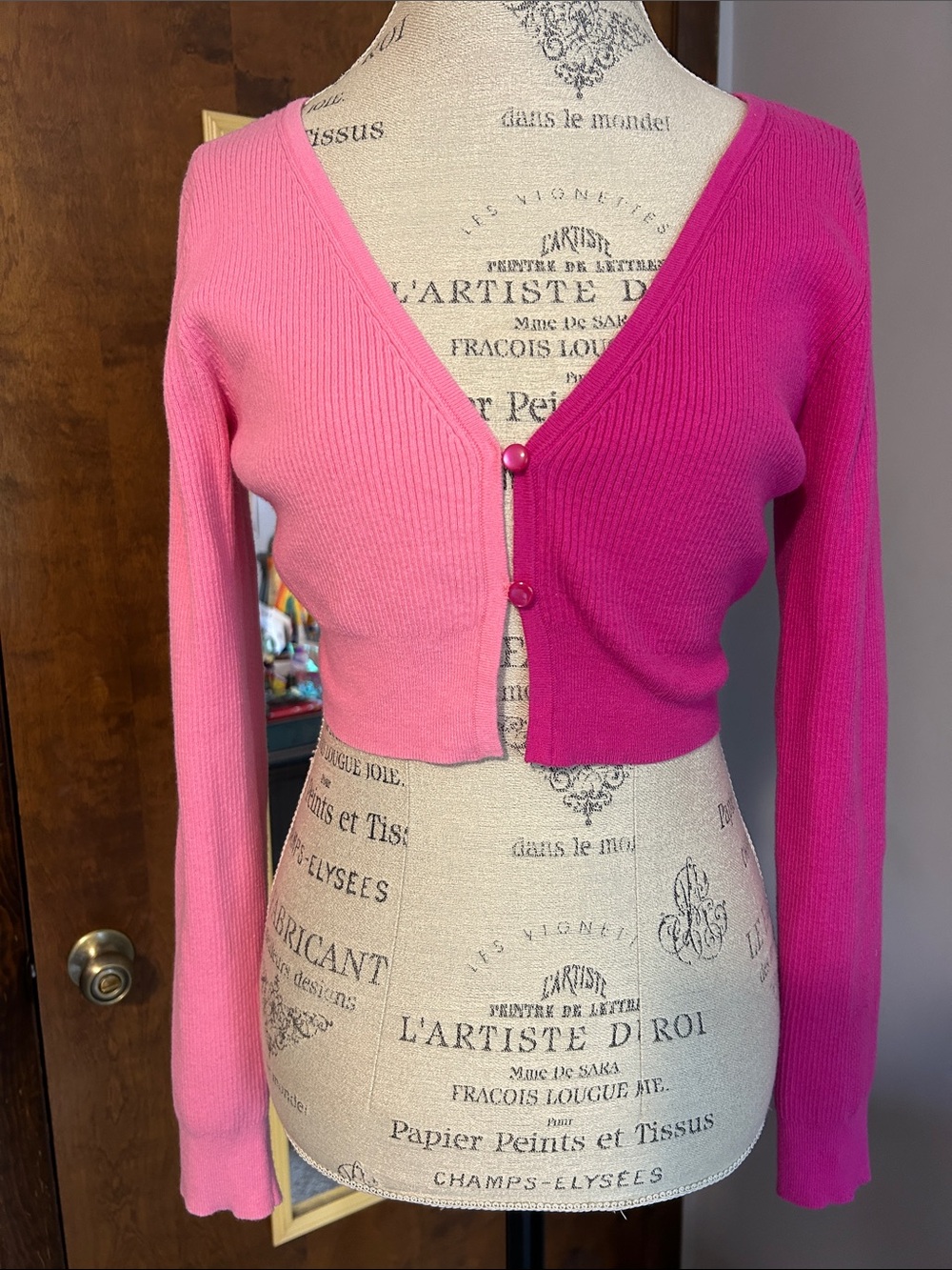 Wild Fable Pink Duo-Tone Crop Sweater
